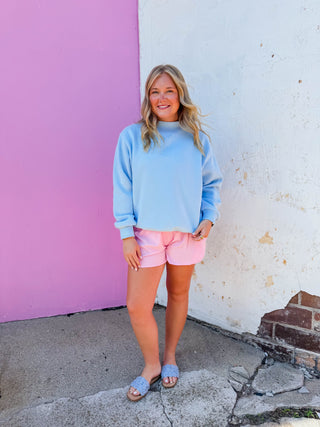 Nelly Mock Neck Sweatshirt-Baby Blue