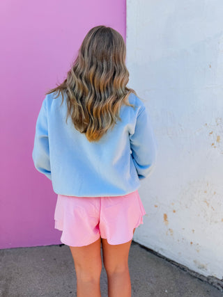 Nelly Mock Neck Sweatshirt-Baby Blue