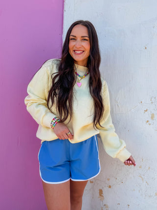Nelly Mock Neck Sweatshirt-Yellow