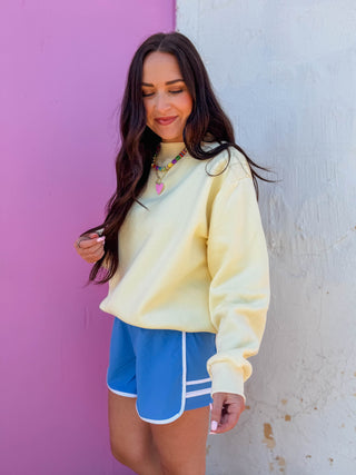 Nelly Mock Neck Sweatshirt-Yellow