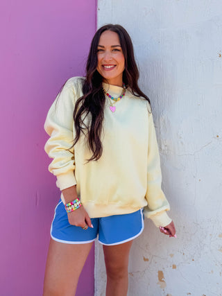 Nelly Mock Neck Sweatshirt-Yellow