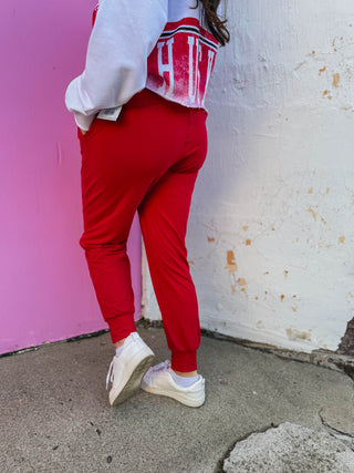 On The Go Joggers-Red