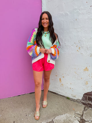 Easy Breezy Shorts-Flamingo Pink