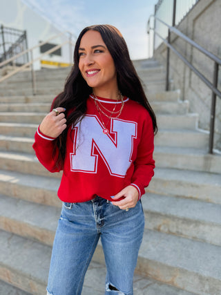 Nebraska Wicks Woven Sweater