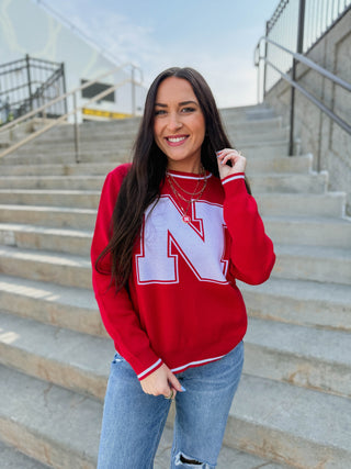 Nebraska Wicks Woven Sweater