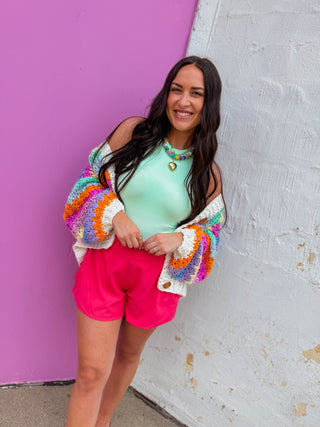 Easy Breezy Shorts-Flamingo Pink