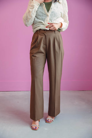 Lexa Trousers-Dark Brown