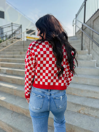 Nebraska Checkerboard Sweater