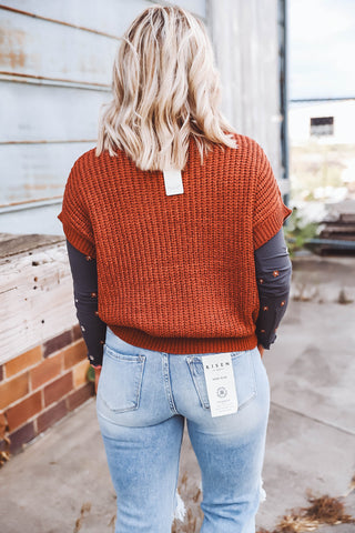 Keely Sweater Top-Rust