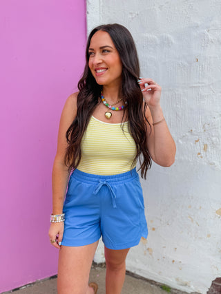 Monroe Striped Tank-Yellow