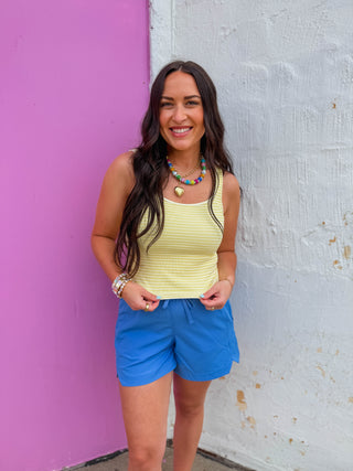 Monroe Striped Tank-Yellow