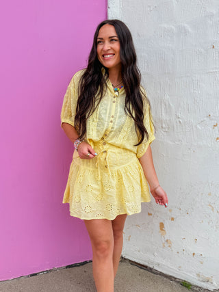 Grace Lace Skirt-Lemon