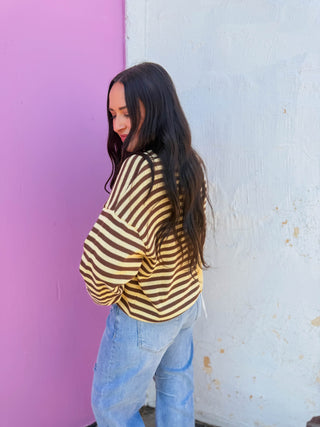Jacie Striped Sweater-Yellow