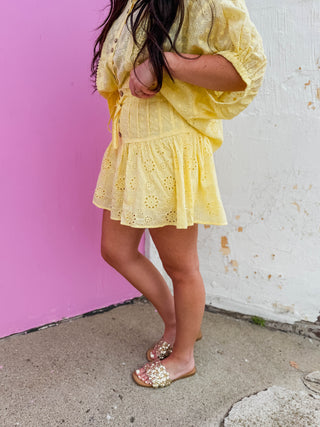 Grace Lace Skirt-Lemon