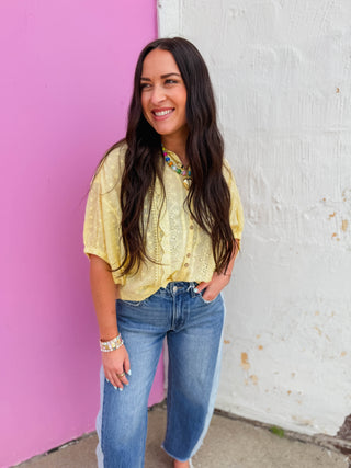 Grace Lace Top-Lemon
