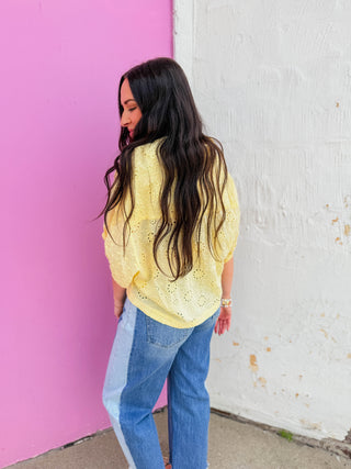 Grace Lace Top-Lemon
