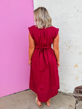 Rena Striped Midi Dress