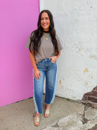Jude Striped Tee-Brown