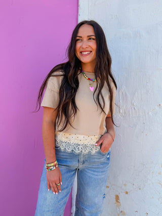 Lovely Layers Tee-Taupe