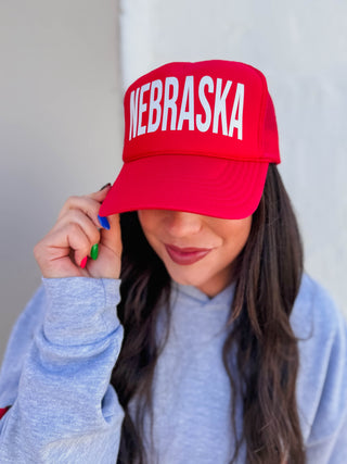 Nebraska Trucker Hat-Red/White