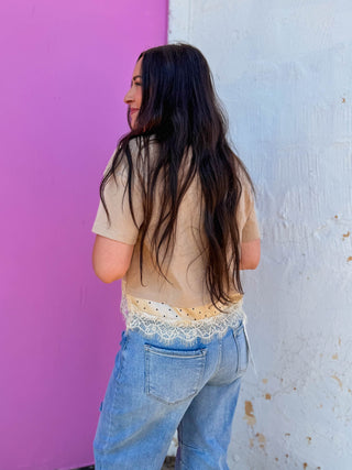 Lovely Layers Tee-Taupe