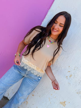 Lovely Layers Tee-Taupe
