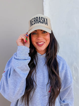 Nebraska Trucker Hat-Khaki/Black