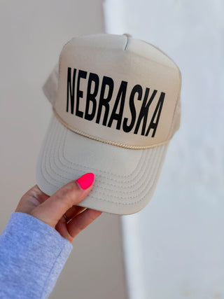 Nebraska Trucker Hat-Khaki/Black