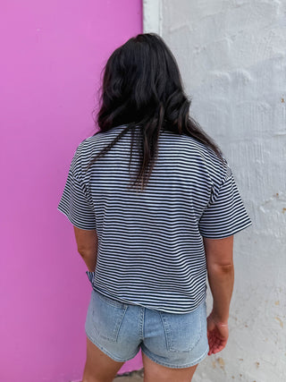 Jude Striped Tee-Navy