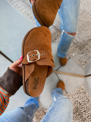 Corky's Day Dream Clogs-Tobacco Fuax Suede