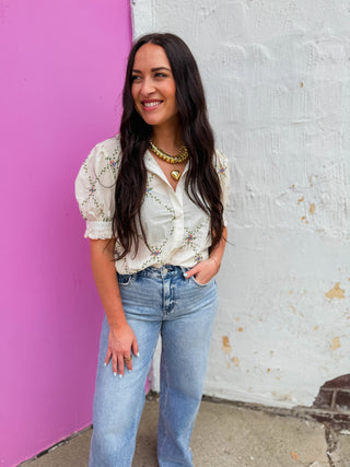 Laura Floral Embroidered Top