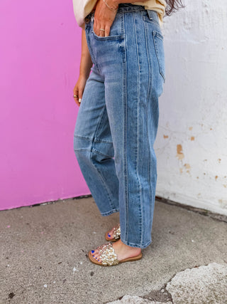 Tate High Rise Barrel Denim