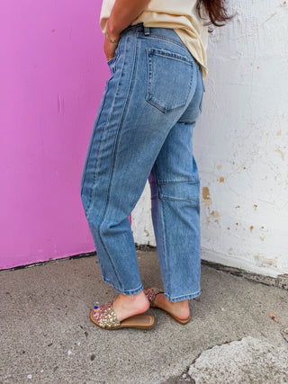 Tate High Rise Barrel Denim