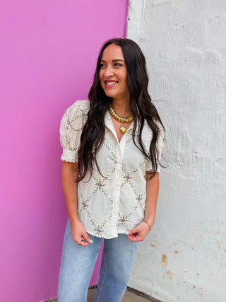 Laura Floral Embroidered Top