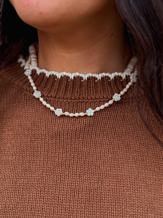 Floral Belle Necklace-Nude