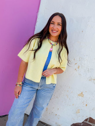 Lilly Cardigan-Lemon