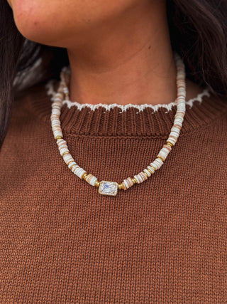 Dream Pop Gemstone Necklace-Nude