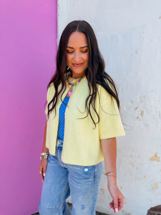 Lilly Cardigan-Lemon
