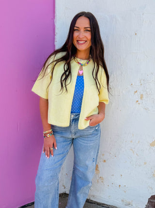 Lilly Cardigan-Lemon