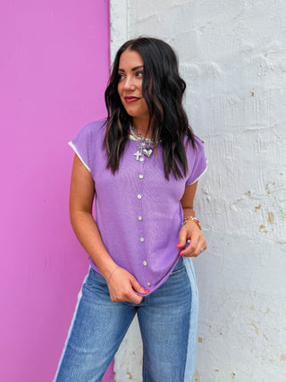 Megan Knit Top-Lavender