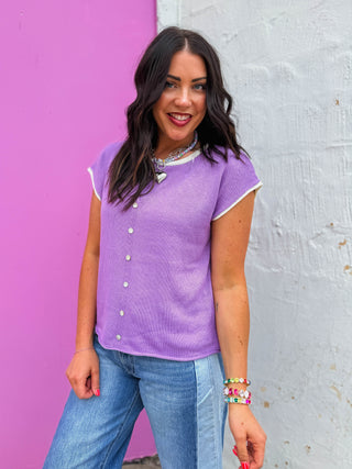 Megan Knit Top-Lavender