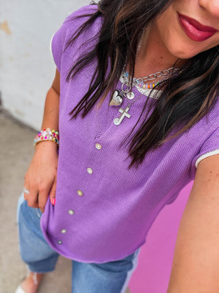 Megan Knit Top-Lavender