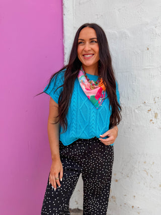 Cynthia Floral Square Scarf-Pink
