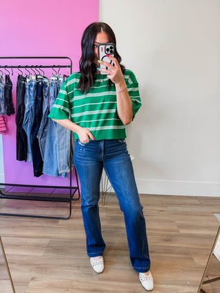 Monica High Rise Straight Leg Denim