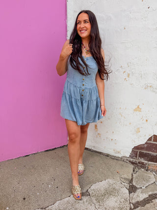 Caroline Denim Romper