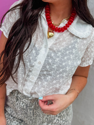 Jana Eyelet Button Down