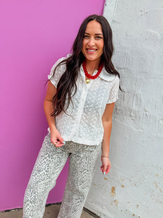 Jana Eyelet Button Down