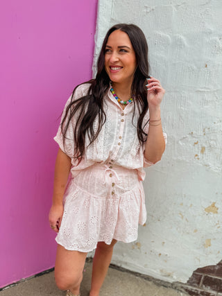 Grace Lace Skirt-Pink