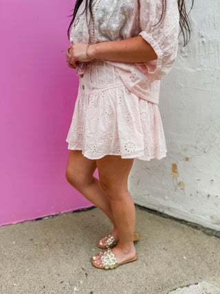 Grace Lace Skirt-Pink