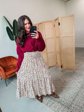 Kaitlyn Floral Midi Skirt